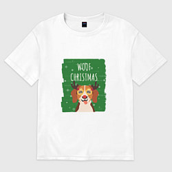 Футболка оверсайз женская Woof christmas, цвет: белый