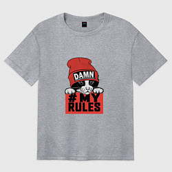 Женская футболка оверсайз Damn my rules
