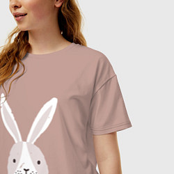 Футболка оверсайз женская Зайчиха, цвет: пыльно-розовый — фото 2