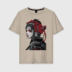 Женская футболка оверсайз Sad samurai