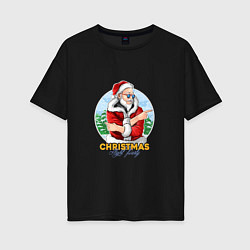 Женская футболка оверсайз Christmas night party