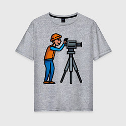 Футболка оверсайз женская Оператор, цвет: меланж