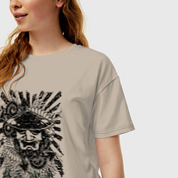 Футболка оверсайз женская Японский монстр поп арт, цвет: миндальный — фото 2