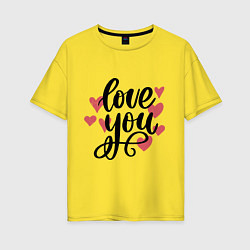 Женская футболка оверсайз Love U