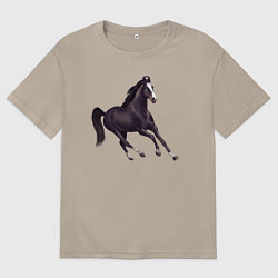 Футболка оверсайз женская Марварская лошадь, цвет: миндальный