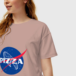 Футболка оверсайз женская Nasa - pizza, цвет: пыльно-розовый — фото 2