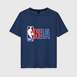Футболка оверсайз женская NBA - big logo, цвет: тёмно-синий