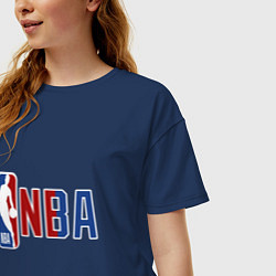 Футболка оверсайз женская NBA - big logo, цвет: тёмно-синий — фото 2