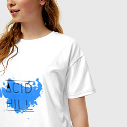 Футболка оверсайз женская Acid hill blue, цвет: белый — фото 2