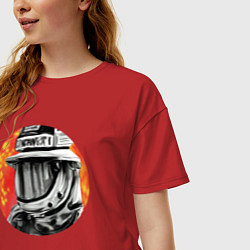 Футболка оверсайз женская Пожарник, цвет: красный — фото 2