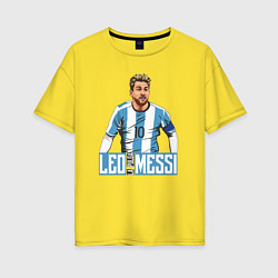 Футболка оверсайз женская Messi la pulga, цвет: желтый