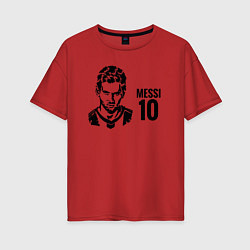 Футболка оверсайз женская Messi 10, цвет: красный