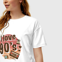 Футболка оверсайз женская I love 90-s, цвет: белый — фото 2