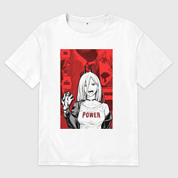 Футболка оверсайз женская Человек с бензопилой - Пауэр, цвет: белый