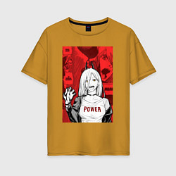 Женская футболка оверсайз Человек с бензопилой - Пауэр