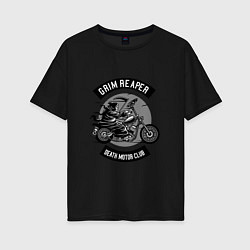 Футболка оверсайз женская Death Motorcycle Club Мотоциклетный клуб смерти, цвет: черный
