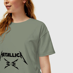 Футболка оверсайз женская Metallica, цвет: авокадо — фото 2