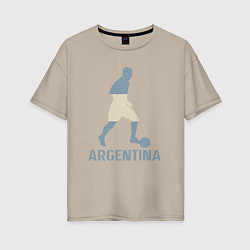 Футболка оверсайз женская Lionel Messi Argentina, цвет: миндальный