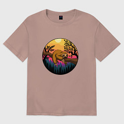 Женская футболка оверсайз Ленивый ленивец