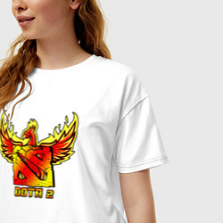 Футболка оверсайз женская Дота 2 - огненный феникс, цвет: белый — фото 2