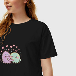 Футболка оверсайз женская Ми-ми-мишная любовь, цвет: черный — фото 2