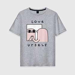 Женская футболка оверсайз Ketnipz - love urself