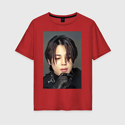 Футболка оверсайз женская Handsome Jimin, цвет: красный