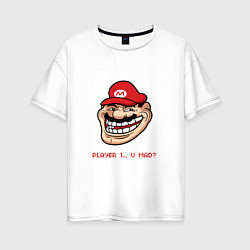 Футболка оверсайз женская Mario player 1, цвет: белый