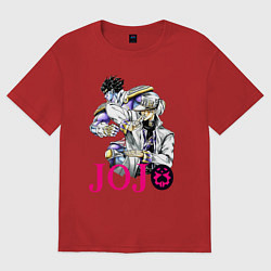 Футболка оверсайз женская Star Platinum stand of Jotaro Kujo, цвет: красный
