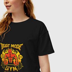 Футболка оверсайз женская Beast mode gym, цвет: черный — фото 2
