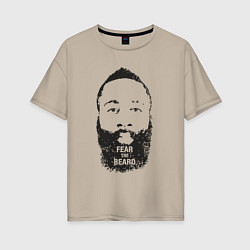 Футболка оверсайз женская Harden beard, цвет: миндальный