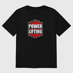 Футболка оверсайз женская Power lifting спорт для сильных, цвет: черный