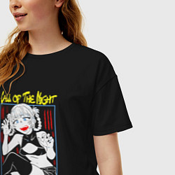 Футболка оверсайз женская Crazy Nazuna Nanakusa арт, цвет: черный — фото 2