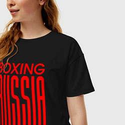 Футболка оверсайз женская Бокс Российская сборная, цвет: черный — фото 2