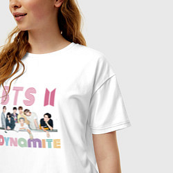 Футболка оверсайз женская BTS Bangtan boys group, цвет: белый — фото 2