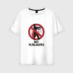 Футболка оверсайз женская No walkers, цвет: белый