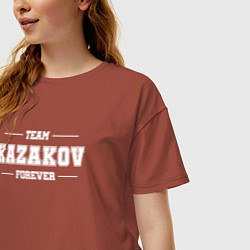 Футболка оверсайз женская Team Kazakov forever - фамилия на латинице, цвет: кирпичный — фото 2