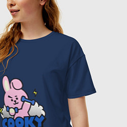 Футболка оверсайз женская Cooky BT21 Jungkook, цвет: тёмно-синий — фото 2