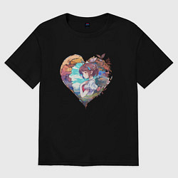 Женская футболка оверсайз Аниме девушка в стиле Студии Гибли