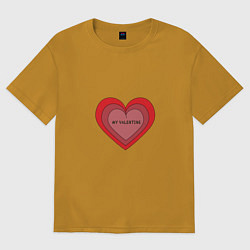 Женская футболка оверсайз Сердце my valentine