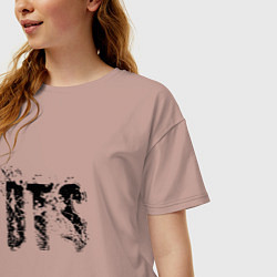 Футболка оверсайз женская BTS logo, цвет: пыльно-розовый — фото 2