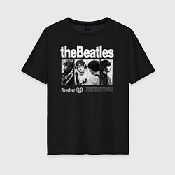 Футболка оверсайз женская The Beatles rock, цвет: черный
