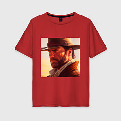 Женская футболка оверсайз Red Dead Redemption in Alex Ross Style