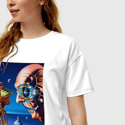 Футболка оверсайз женская Сальвадор Дали: автопортрет, цвет: белый — фото 2