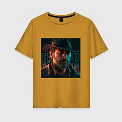 Женская футболка оверсайз Red Dead redemption, dark Arthur