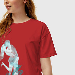 Футболка оверсайз женская Мое небо, цвет: красный — фото 2