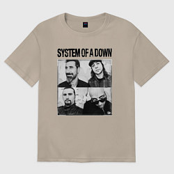 Футболка оверсайз женская System of a down rock, цвет: миндальный