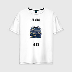 Футболка оверсайз женская Starry Night, цвет: белый