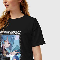 Футболка оверсайз женская Genshin Impact Xingqiu, цвет: черный — фото 2
