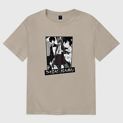Женская футболка оверсайз Дазай Осаму на фоне манги